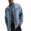 Levi's Broadway Engineer Denim Jacket In Light Blue Wash For Men