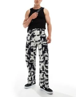 Levi's Skate Jeans With All Over Print In White Black For Men