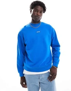 Levi's Central Baby Tab Logo Relaxed Fit Sweatshirt In Blue For Men