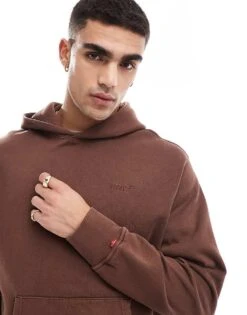 Levi's Authentic Tonal Logo Hoodie In Tan For Men