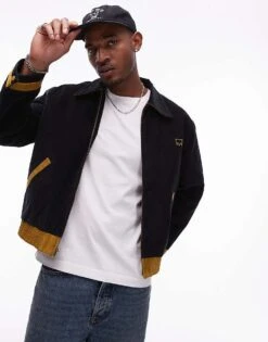 Levi's Skateboarding Varsity Quilted Cord Relaxed Fit Jacket In Black For Men