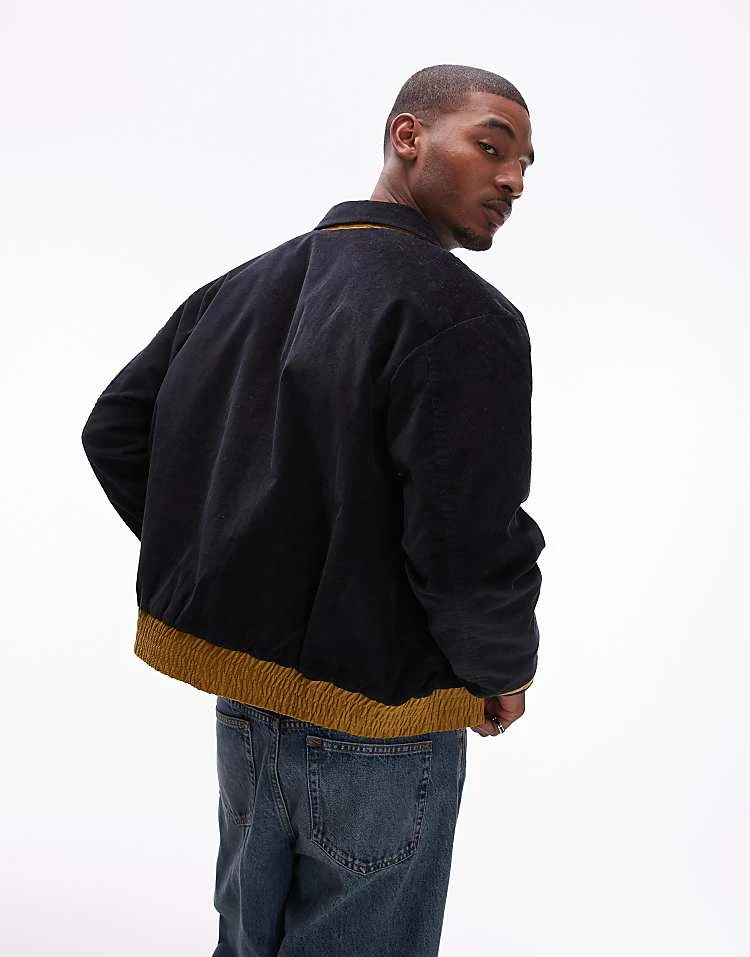 Levi's Skateboarding Varsity Quilted Cord Relaxed Fit Jacket In Black For Men - Image 3