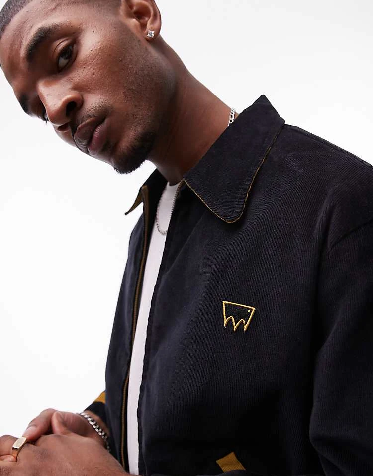 Levi's Skateboarding Varsity Quilted Cord Relaxed Fit Jacket In Black For Men - Image 4