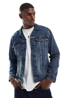 Levi's The Trucker Jacket Denim Regular Fit In Mid Wash For Men