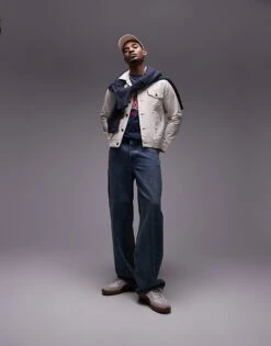 Levi's Trucker Jacket Cotton Linen Blend In Ecru For Men