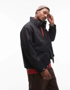 Levi's Tehama Utility Hooded Rain Jacket In Black For Men