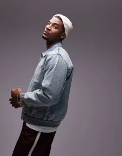 Levi's Workwear Capsule Embarcadero Aviator Bomber Jacket Lightweight Denim In Light Wash For Men