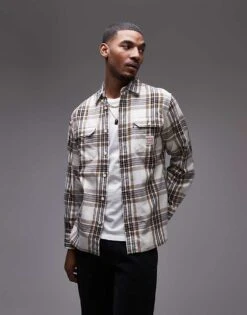 Levi's Workwear Capsule Classic Worker Check Shirt In Off White For Men