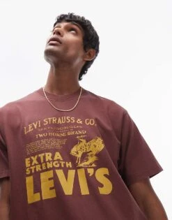 Levi's Vintage Relaxed Fit Archive Poster Print T-shirt In Burgundy For Men